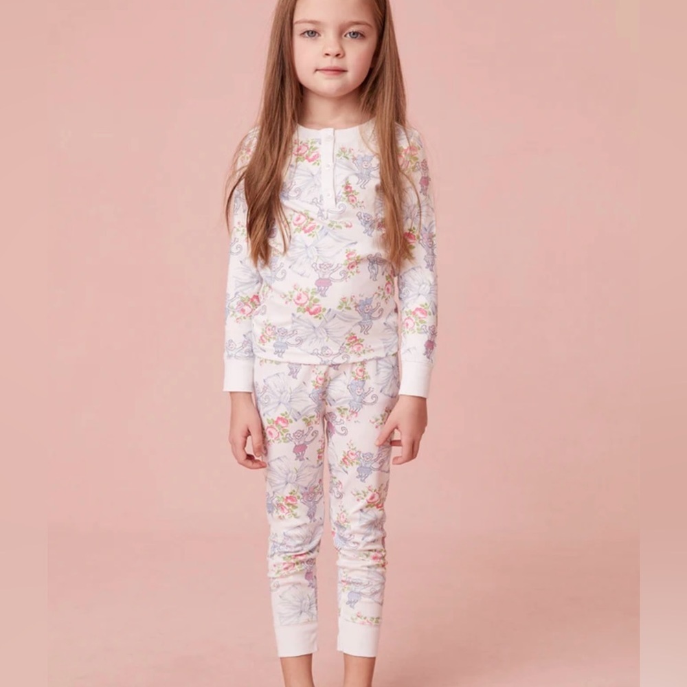 NWT Roller Rabbit X LoveShack Rosa Beaux Monkey Kids Pajamas Pastel Blue‎ - Picture 2 of 15